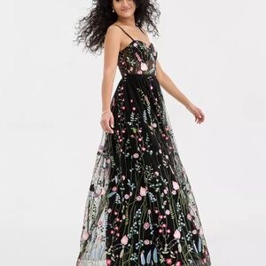 Floral Embroidered Mesh Gown - 11/12